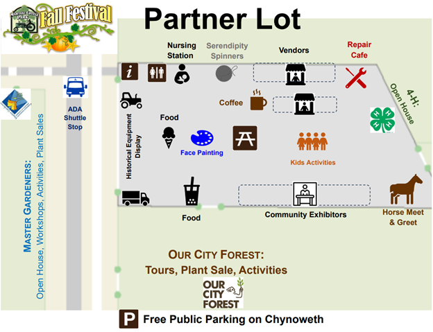 Fall Festival 2023 Partner Lot detailed map