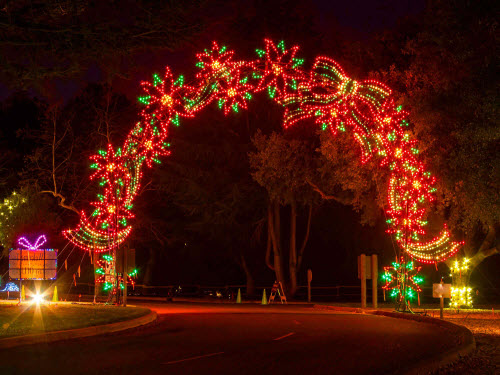 LED display of a festive arch way
