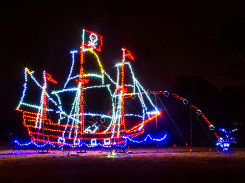 LED silhouette of a pirate ship