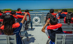 Floating Classroom for local educators, teaching on a boat