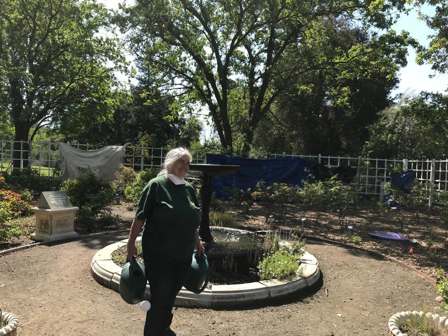 Volunteer in Rose Garden at Grant