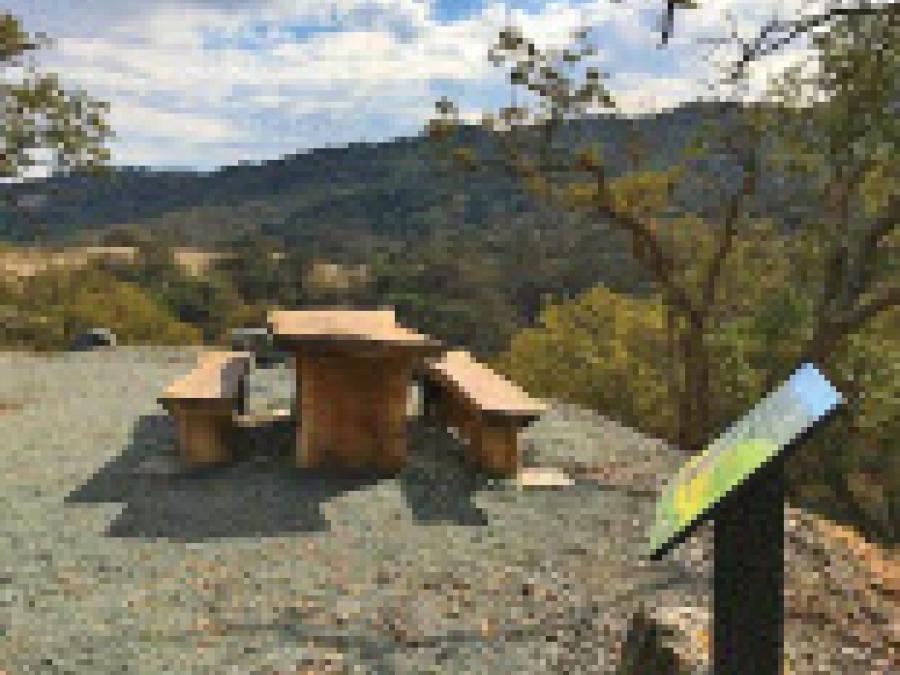 table and a view on the Lisa Killough Trail
