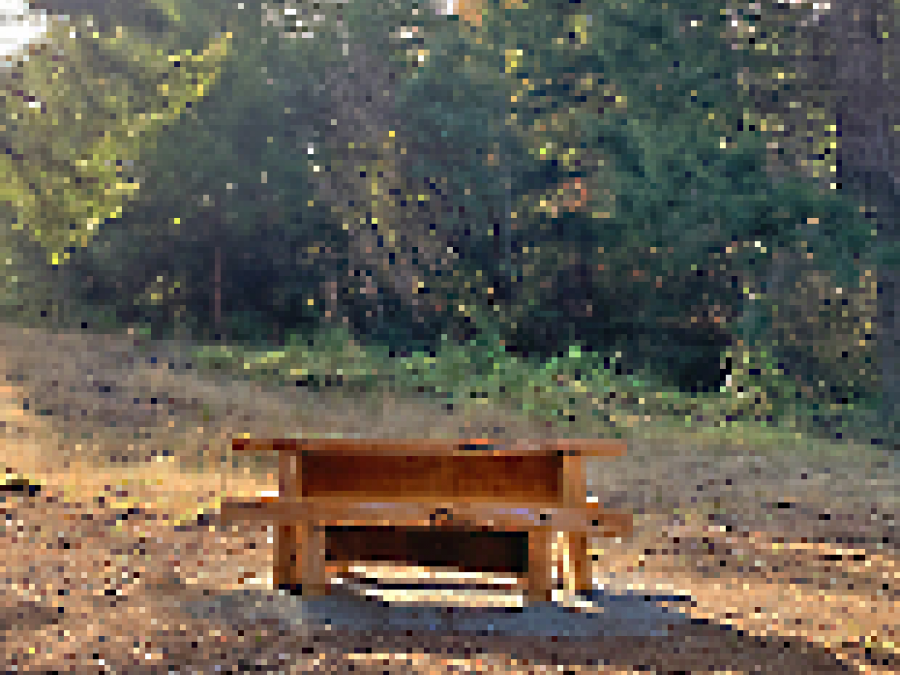 a picnic table on the Peterson to Sanborn Trail