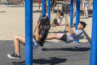 Kids on swings- Vasona