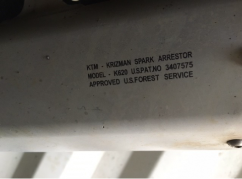 A description of a specific model for a spark arrestor