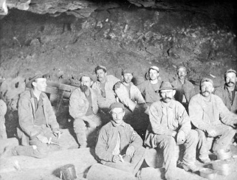 New Almaden Miners on lunch break.