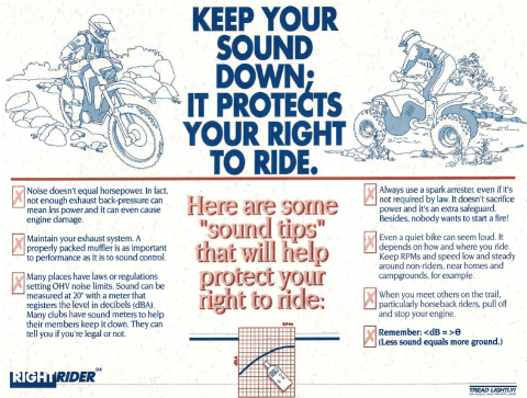 Motorcycle and ATV warning to meet the state's sound requirements