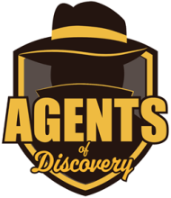 Agents of Discovery logo with silhouette of an agent